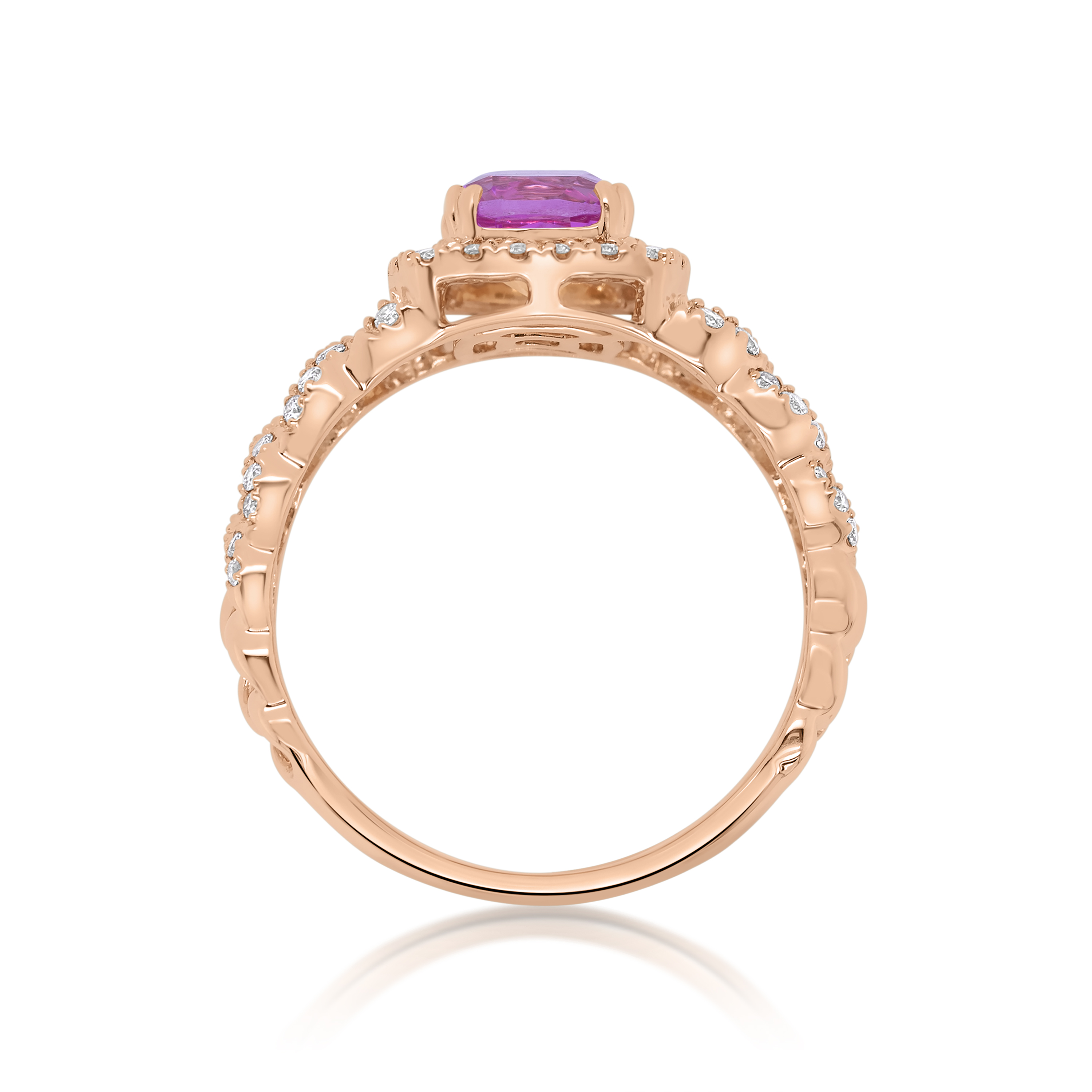 Diamond Ring 0.55 ct. 14K Rose Gold Pink